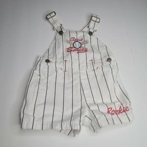Miniwear Size 18 Mo Baseball Overalls Embroidered Sports Series Blue White